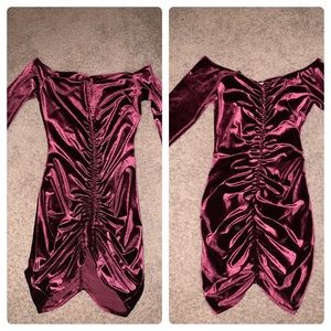 Burgundy Velvet Dress